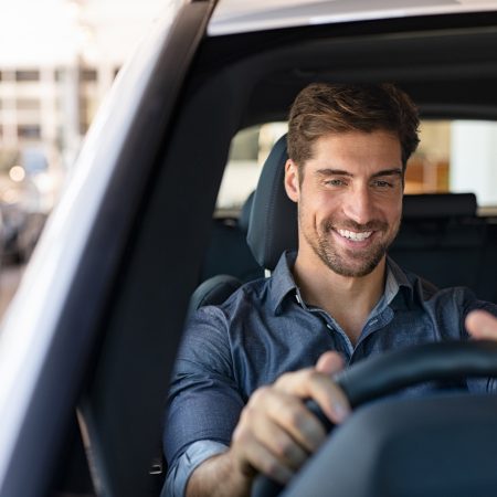 Drive test at car dealership